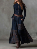 Suede-Look Maxi Dress with Belt