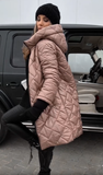 Elegant Quilted Down Jacket with Hood