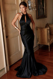Black Satin Maxi Dress