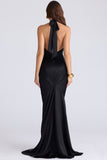 Black Satin Maxi Dress