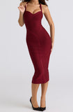 Halter Neck Bandage Midi Dress