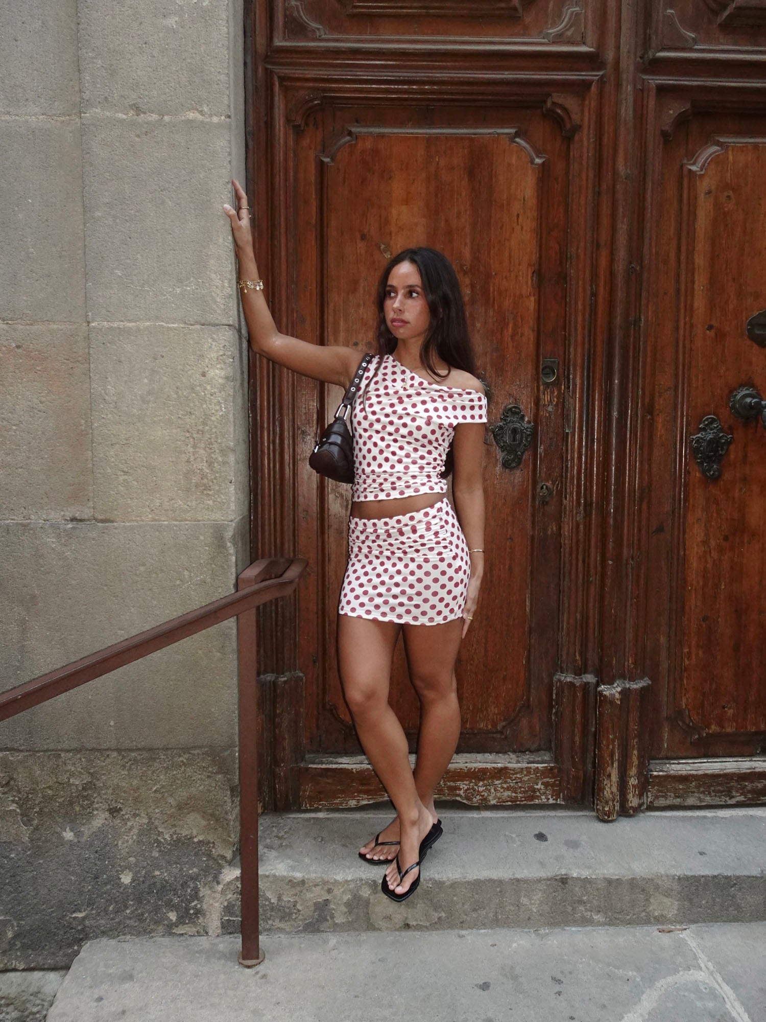 Catalina polka top & skirts set
