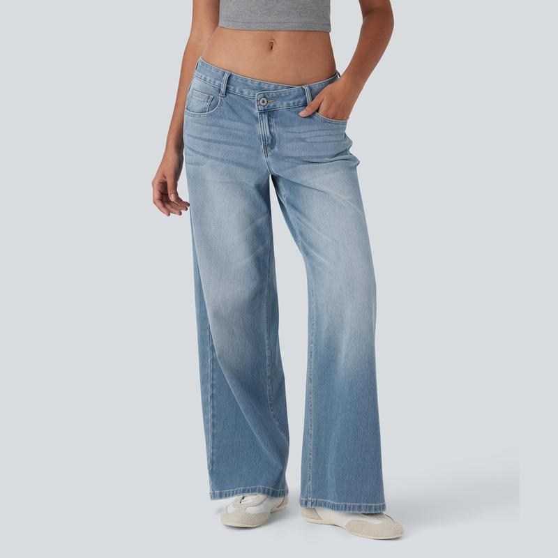 Low Rise Baggy Wide Leg Jeans