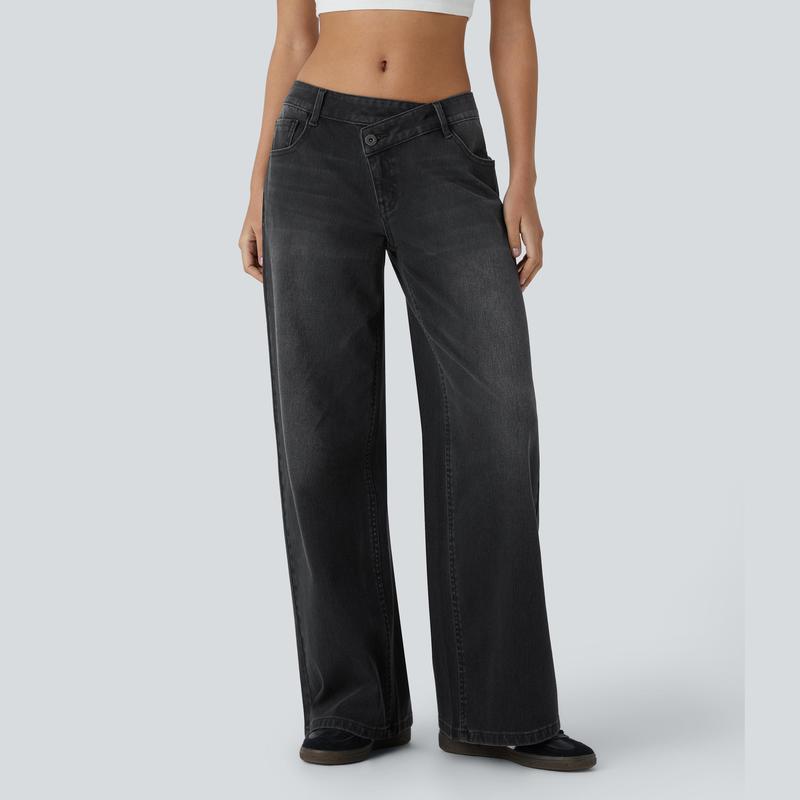 Low Rise Baggy Wide Leg Jeans